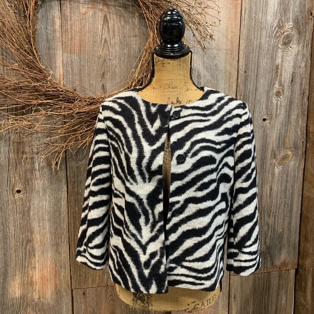Ann Taylor Zebra Print Wool Jacket